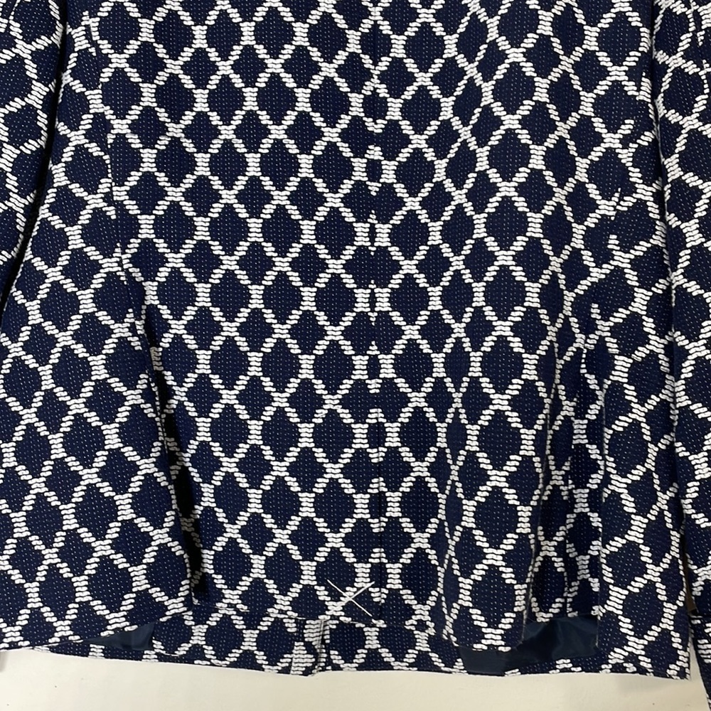 NWT. Talbots 8 Navy White Tweed Three-Button Blazer. - Picture 10 of 11